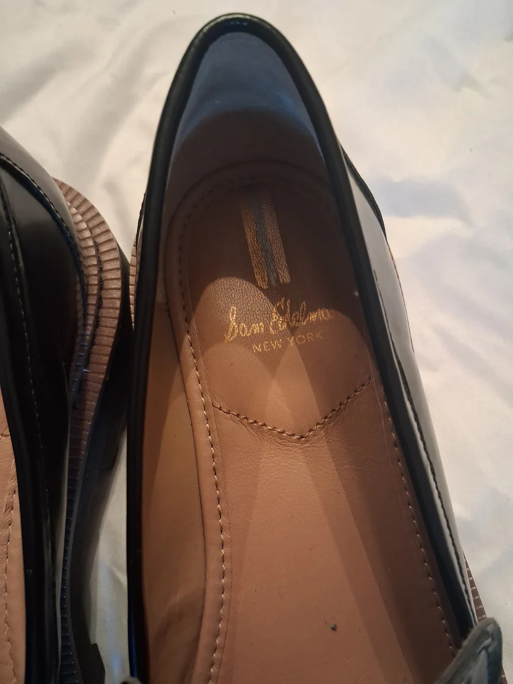 Sam Edelman | Shoes | Sam Edelman Black Leather Loafers With Gold ...